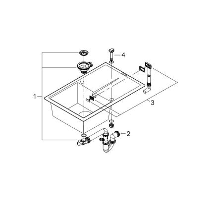 GROHE 31639AP0 - Fregadero compuesto K400 780 × 500 mm negro