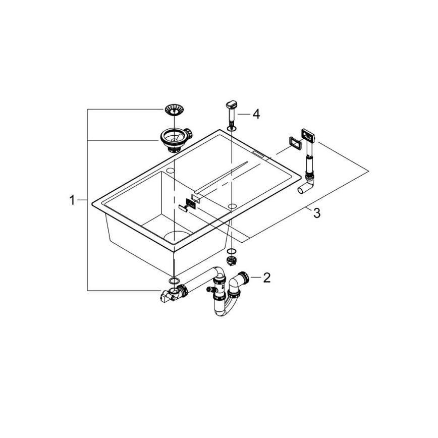 GROHE 31639AP0 - Fregadero compuesto K400 780 × 500 mm negro