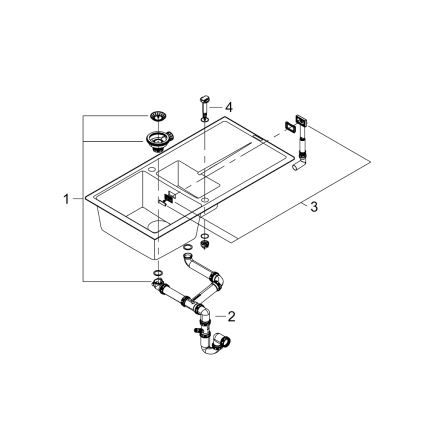 GROHE 31642AP0 - Fregadero de cocina K400 1000 × 500 mm granito/negro