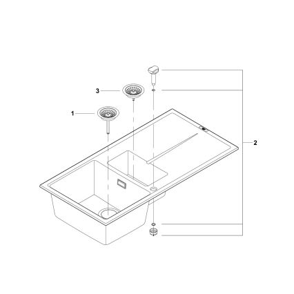 GROHE 31642AP0 - Fregadero de cocina K400 1000 × 500 mm granito/negro
