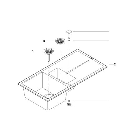 GROHE 31642AP0 - Fregadero de cocina K400 1000 × 500 mm granito/negro