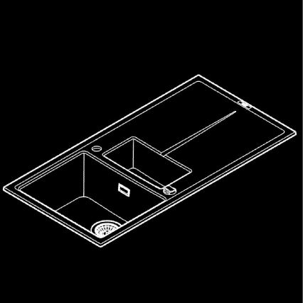 GROHE 31642AP0 - Fregadero de cocina K400 1000 × 500 mm granito/negro