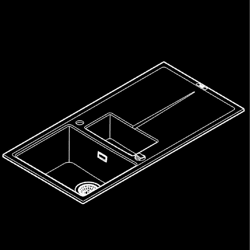 GROHE 31642AP0 - Fregadero de cocina K400 1000 × 500 mm granito/negro