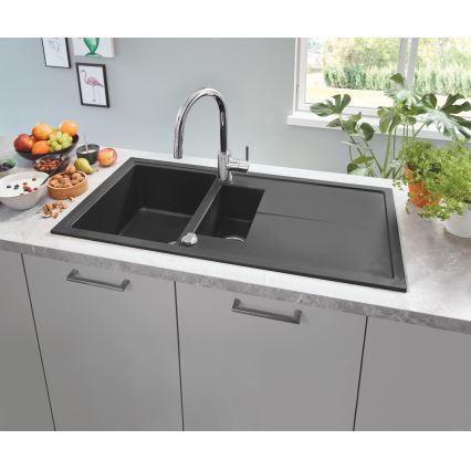 GROHE 31642AP0 - Fregadero de cocina K400 1000 × 500 mm granito/negro