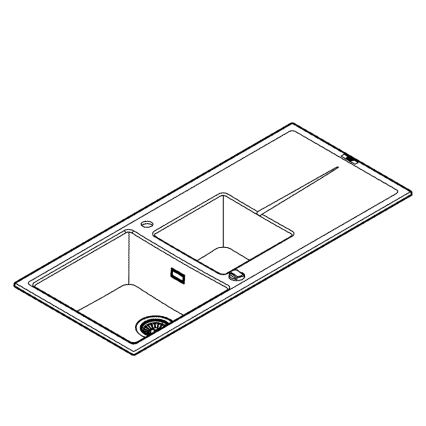 GROHE 31643AP0 - Fregadero de composite K400 1160 × 500 mm negro