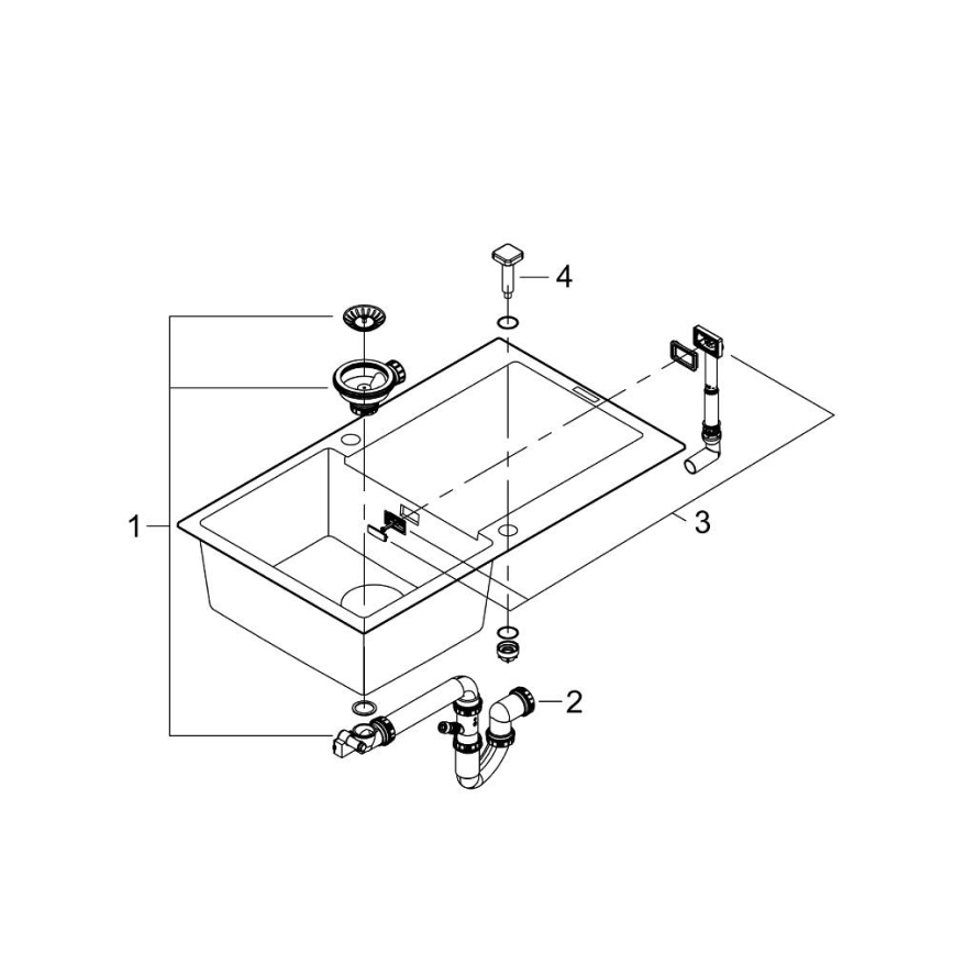 GROHE 31644AP0 - Fregadero K500 860 × 500 mm granito/negro