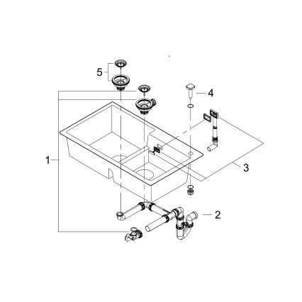 GROHE 31649AP0 - Fregadero de material compuesto K500 860 × 500 mm negro