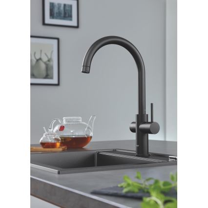 GROHE 31651AP0 - Fregadero de cocina K700 560 × 510 mm granito/negro
