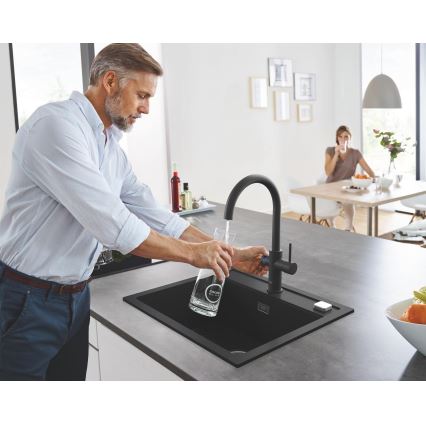 GROHE 31651AP0 - Fregadero de cocina K700 560 × 510 mm granito/negro