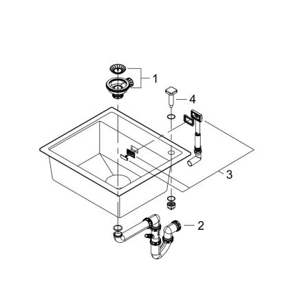 GROHE 31651AP0 - Fregadero de material compuesto K700 560 × 510 mm negro
