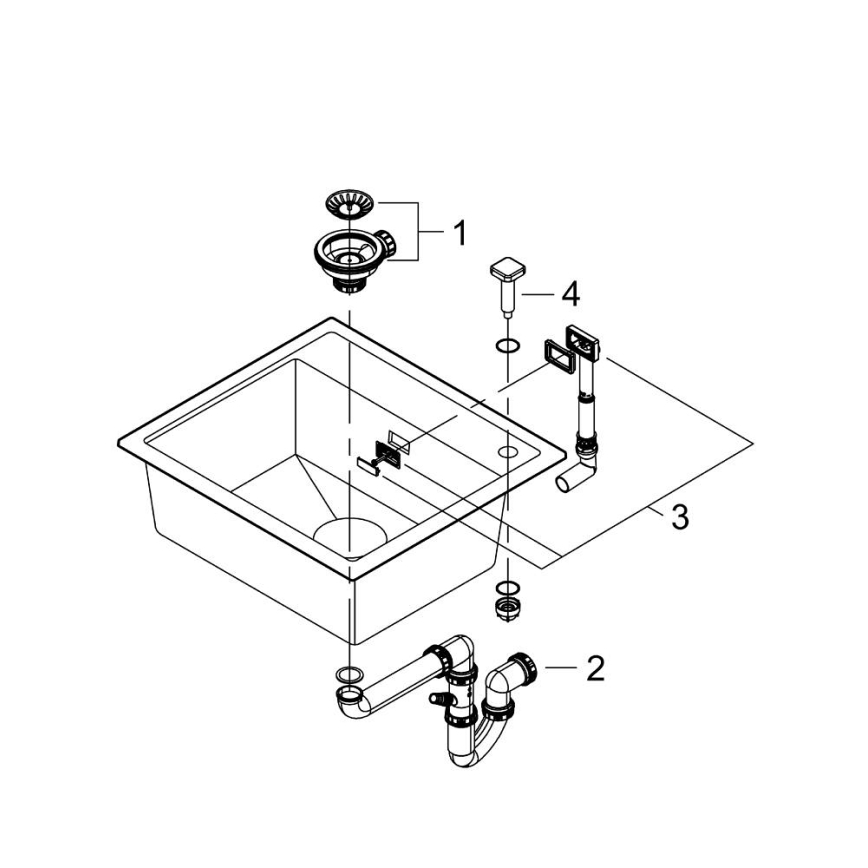 GROHE 31651AP0 - Fregadero de material compuesto K700 560 × 510 mm negro