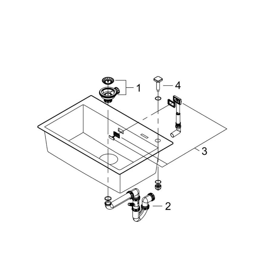 GROHE 31652AP0 - Fregadero de composite K700 780 × 510 mm granito/negro