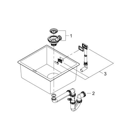 GROHE 31653AP0 - Fregadero compuesto K700U 457 × 406 mm negro