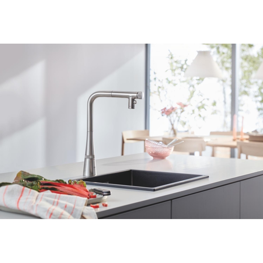 GROHE 31653AP0 - Fregadero K700U 457 × 406 mm piedra/negro
