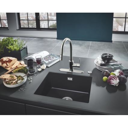 GROHE 31654AP0 - Fregadero de material compuesto K700U 533 × 457 mm negro
