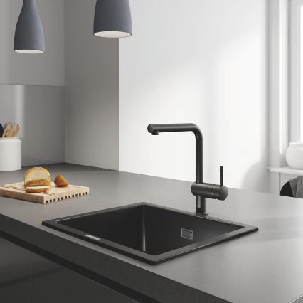 GROHE 31654AP0 - Fregadero de material compuesto K700U 533 × 457 mm negro