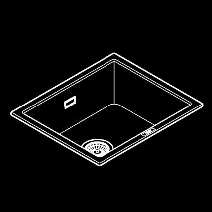 GROHE 31654AP0 - Fregadero K700U 533 × 457 mm, granito negro/negro