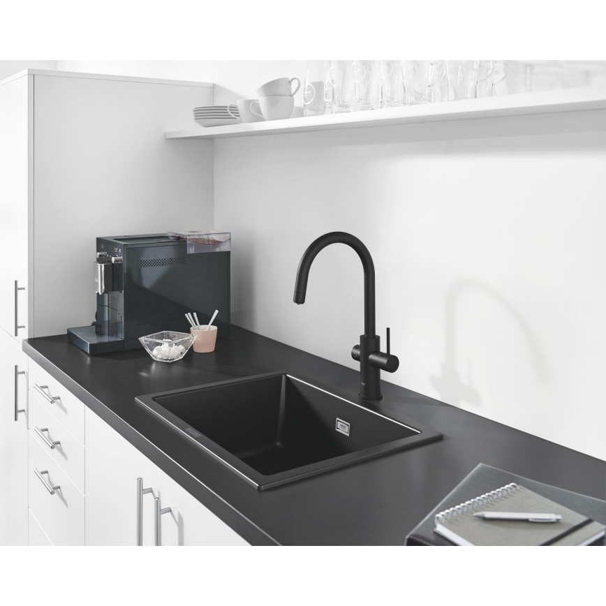 GROHE 31655AP0 - Fregadero de composite K700U 610 × 460 mm, negro