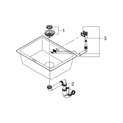 GROHE 31655AP0 - Fregadero K700U 610 × 460 mm piedra negra/negro
