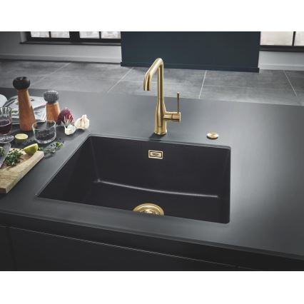GROHE 31655AP0 - Fregadero K700U 610 × 460 mm piedra negra/negro