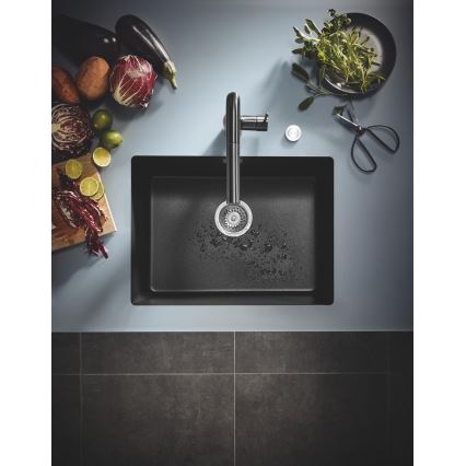 GROHE 31655AP0 - Fregadero K700U 610 × 460 mm piedra negra/negro