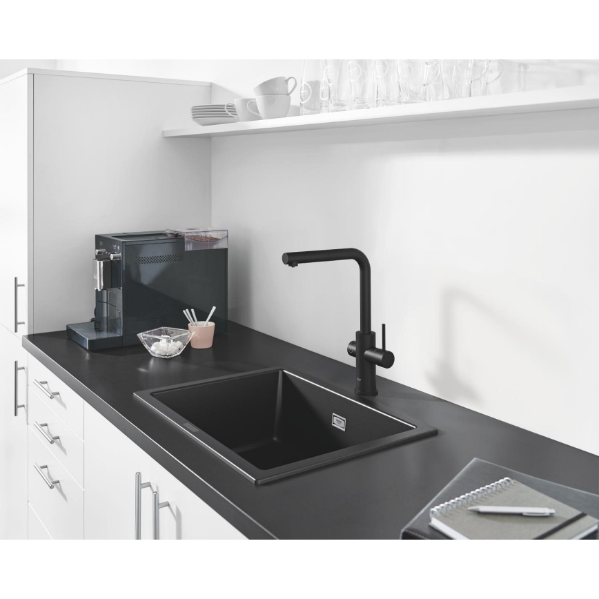 GROHE 31655AP0 - Fregadero K700U 610 × 460 mm piedra negra/negro