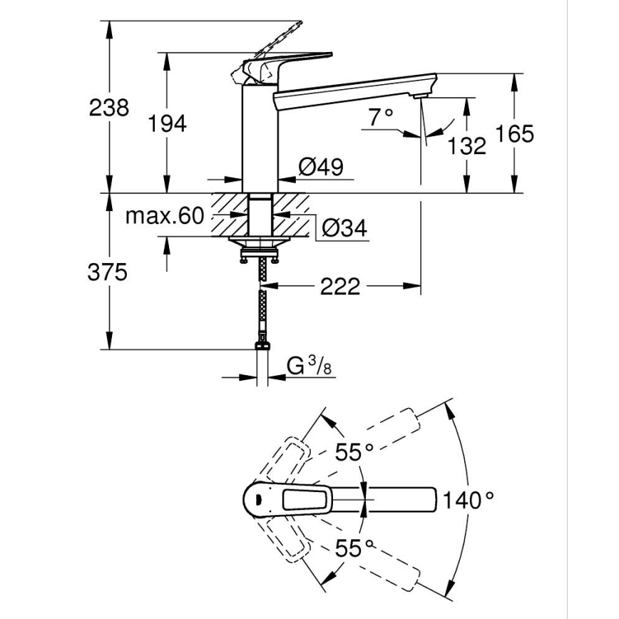 GROHE 31706000 - Grifo para fregadero BAULOOP cromo brillante