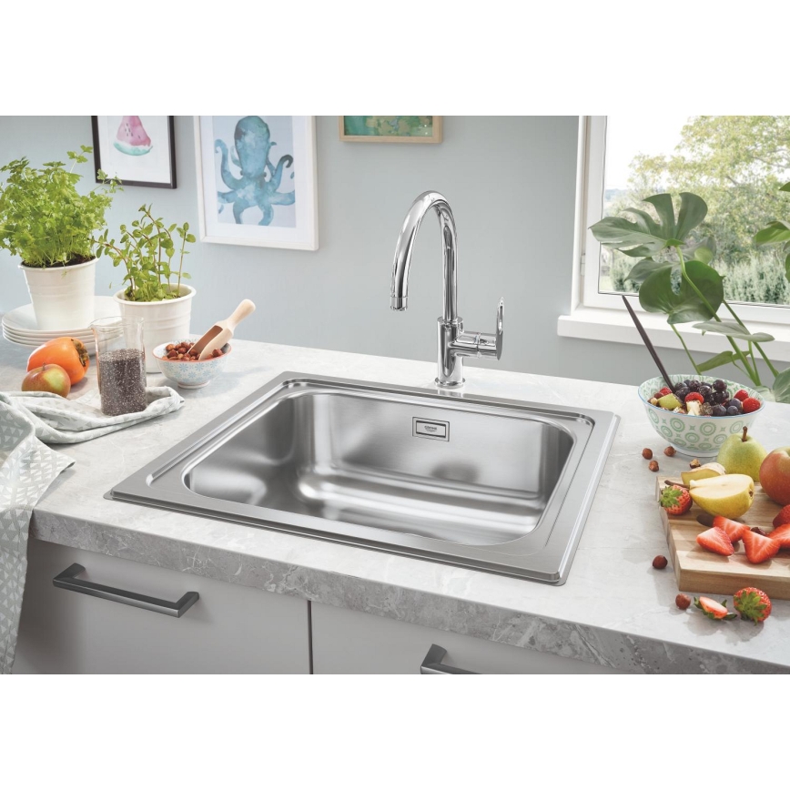 GROHE 31719SD0 - Fregadero de cocina K200 533 × 457 mm acero inoxidable