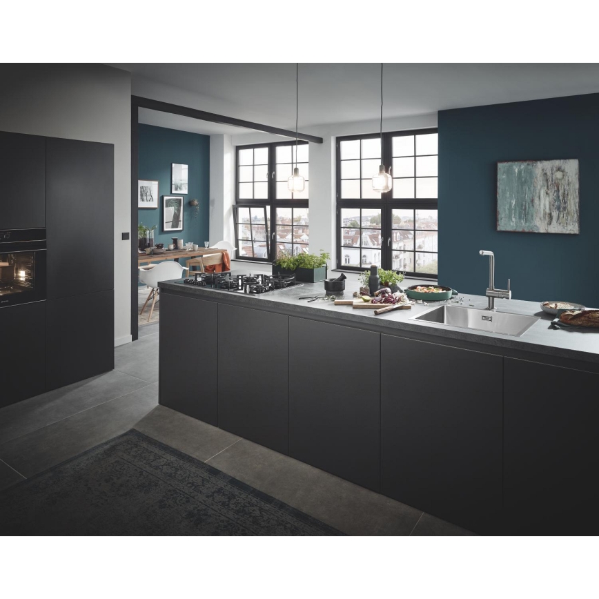 GROHE 31726SD0 - Fregadero de cocina K700 550 × 450 mm acero inoxidable