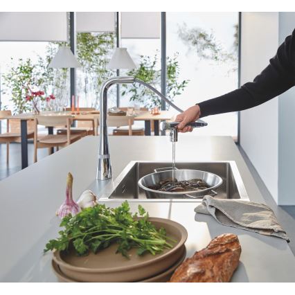 GROHE 31726SD0 - Fregadero de cocina K700 550 × 450 mm acero inoxidable