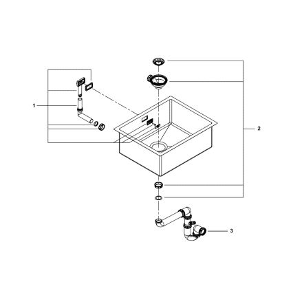 GROHE 31726SD0 - Fregadero de cocina K700 550 × 450 mm de acero inoxidable