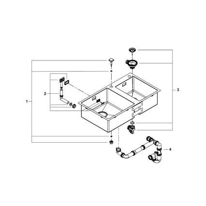 GROHE 31855SD0 - Fregadero de cocina K700 860 × 500 mm acero inoxidable