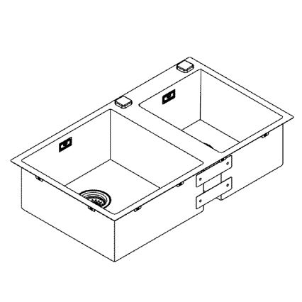GROHE 31855SD0 - Fregadero de cocina K700 860 × 500 mm acero inoxidable