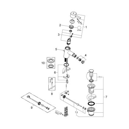 GROHE 32208001 - Grifo para bidé CONCETTO DN 15 cromo brillante