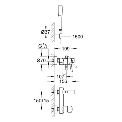 GROHE 32212001 - Mezclador de bañera CONCETTO, cromo brillante
