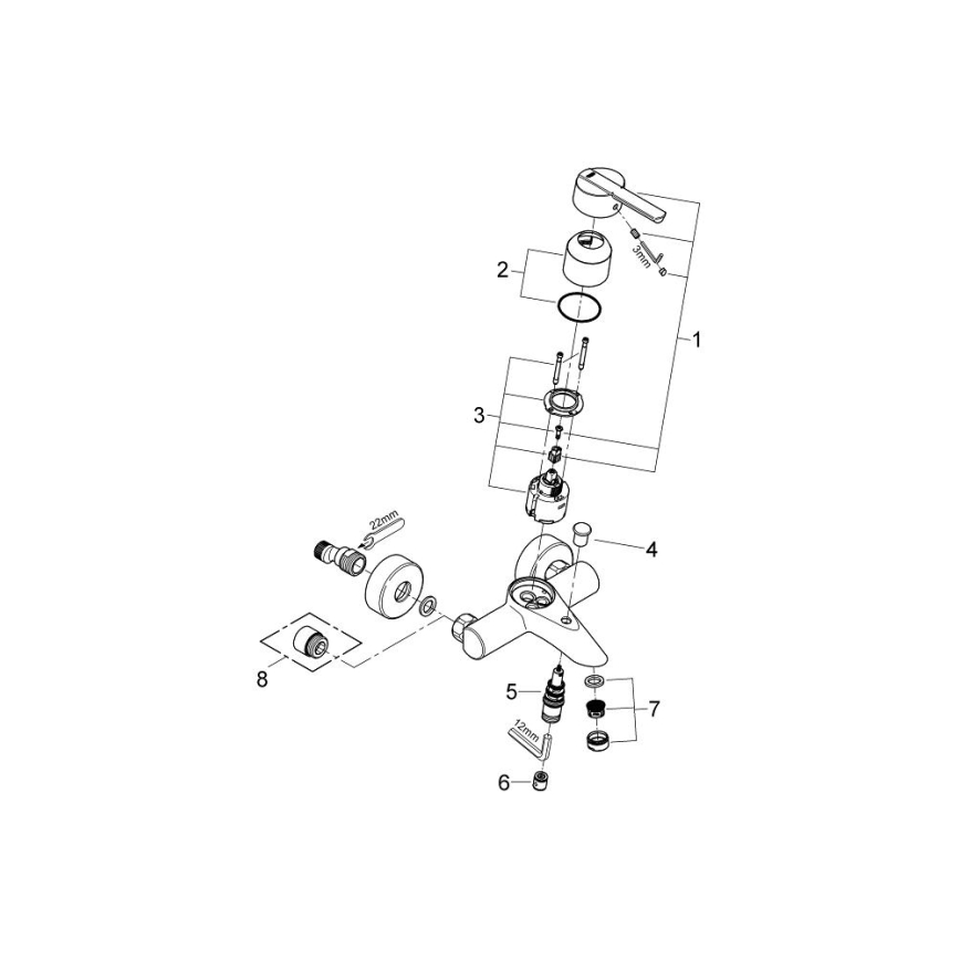 GROHE 32269000 - Grifo de bañera FEEL DN 15, cromo brillante