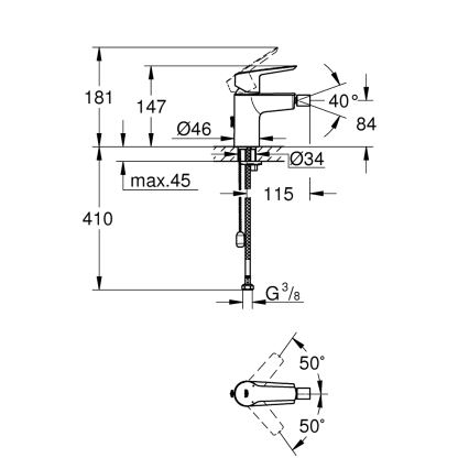 GROHE 32281002 - Grifo para bidé START S cromado brillante