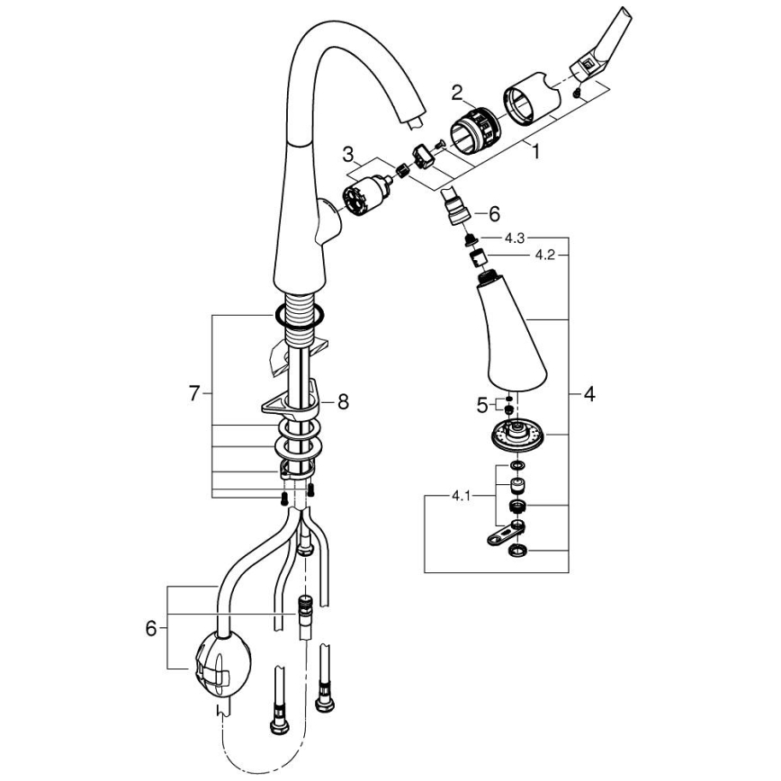 GROHE 32294002 - Grifo para fregadero ZEDRA 401 mm cromo pulido