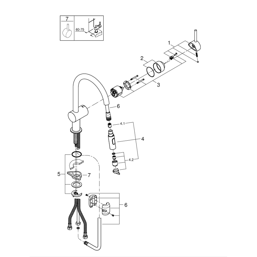 GROHE 32321002 - Grifo para fregadero A cromo brillante