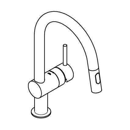 GROHE 32321GN2 - Grifo de fregadero EUROCUBE en acabado dorado