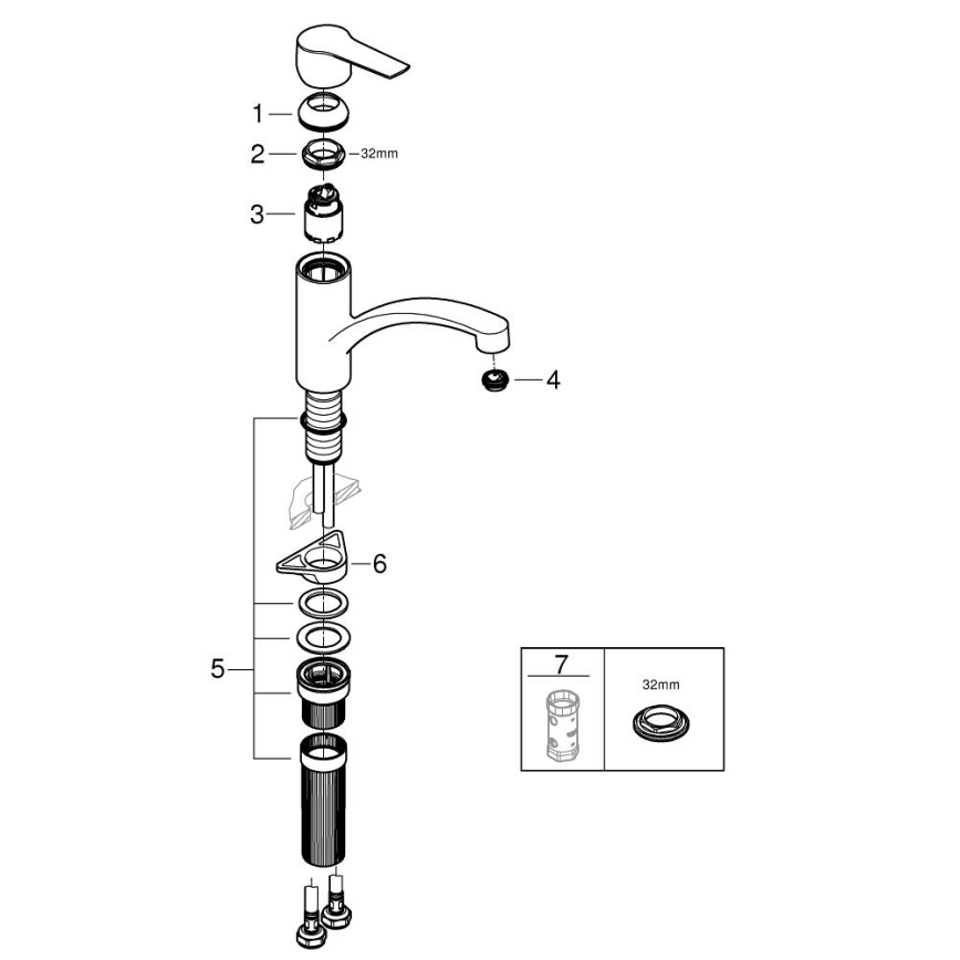 GROHE 324412432 - Grifo para fregadero START 184 mm negro