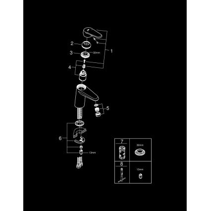 GROHE 3246920E - Grifo para lavabo EURODISC COSMOPOLITAN, tamaño S, cromado