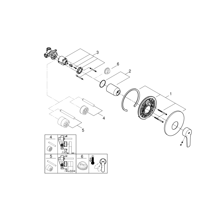 GROHE 32590002 - Mezclador de ducha START, acabado cromo brillante