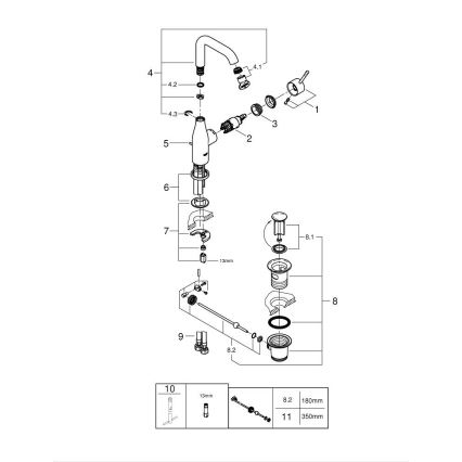 GROHE 32628AL1 - Grifo monomando de lavabo ESSENCE, tamaño L, antracita