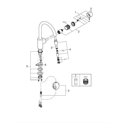 GROHE 32663003 - Grifo monomando para fregadero CONCETTO 360 mm cromo brillante