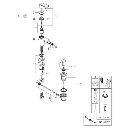 GROHE 32839000 - Grifo para bidé EUROSMART COSMOPOLITAN tamaño S, cromo brillante