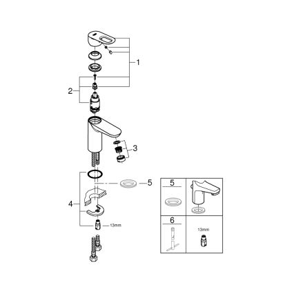 GROHE 32854000 - Grifo para lavabo BAULOOP, cromo brillante