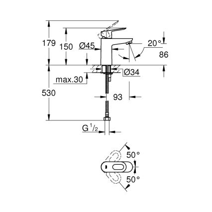 GROHE 32854000 - Grifo para lavabo BAULOOP, cromo brillante