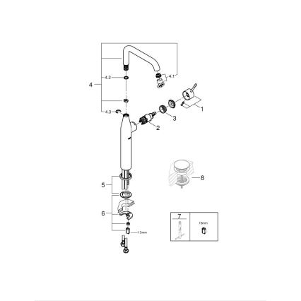 GROHE 32901DA1 - Grifo monomando para lavabo ESSENCE, acabado bronce