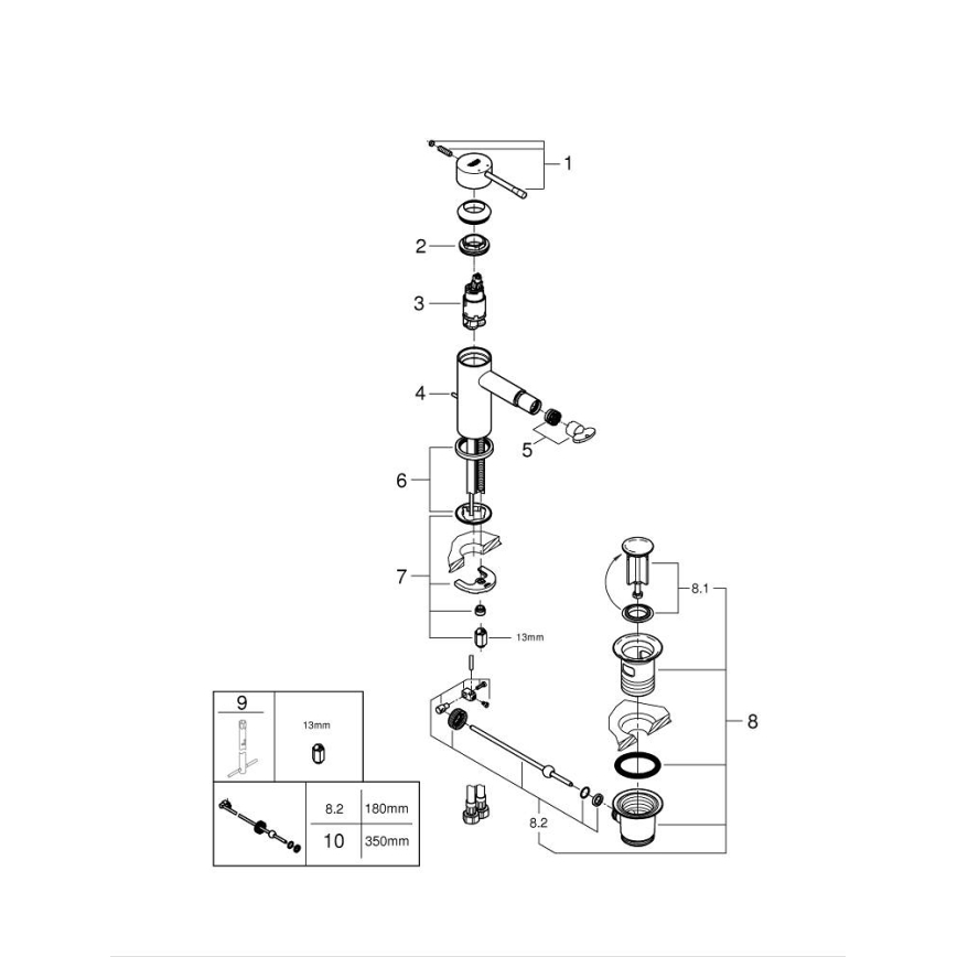 GROHE 32935DL1 - Grifo para bidé ESSENCE, tamaño S, acabado bronce
